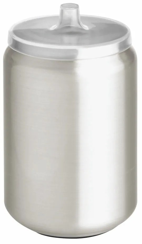 V striebornej farbe kúpeľňový organizér na vatové tampony z nehrdzavejúcej ocele Austin – iDesign