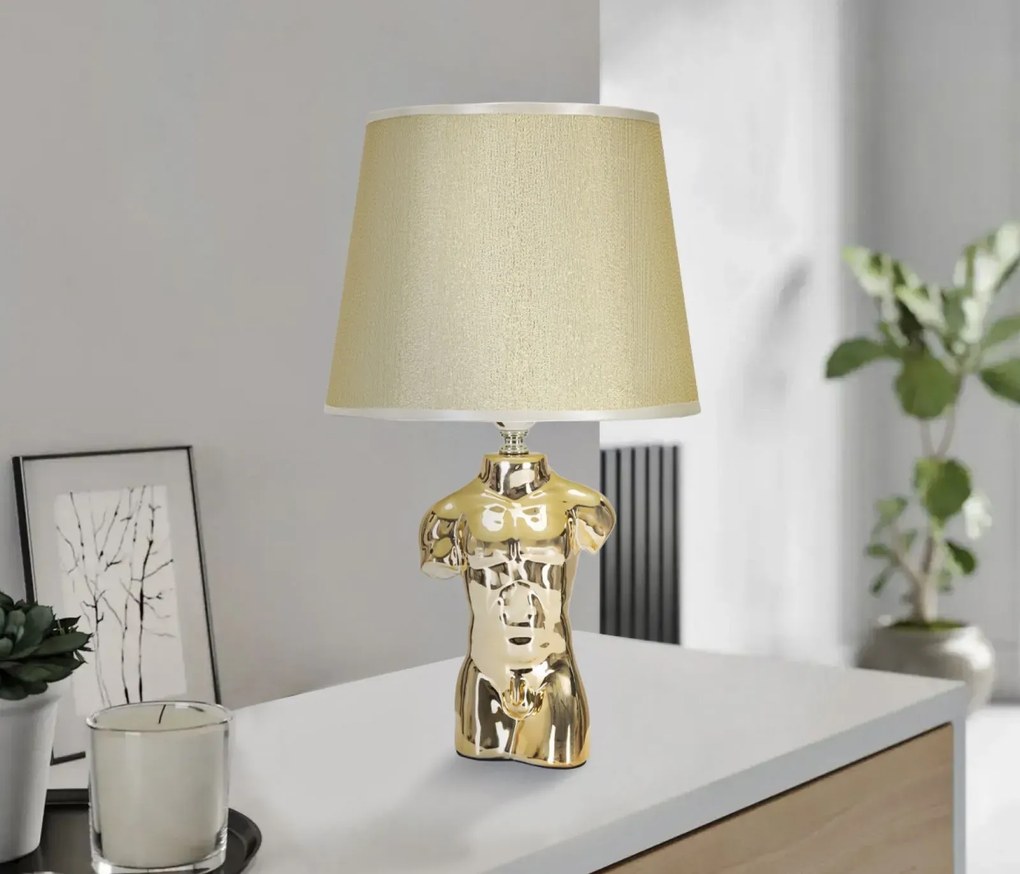 Stolná lampa Glam Man 42,5 cm béžovo-zlatá