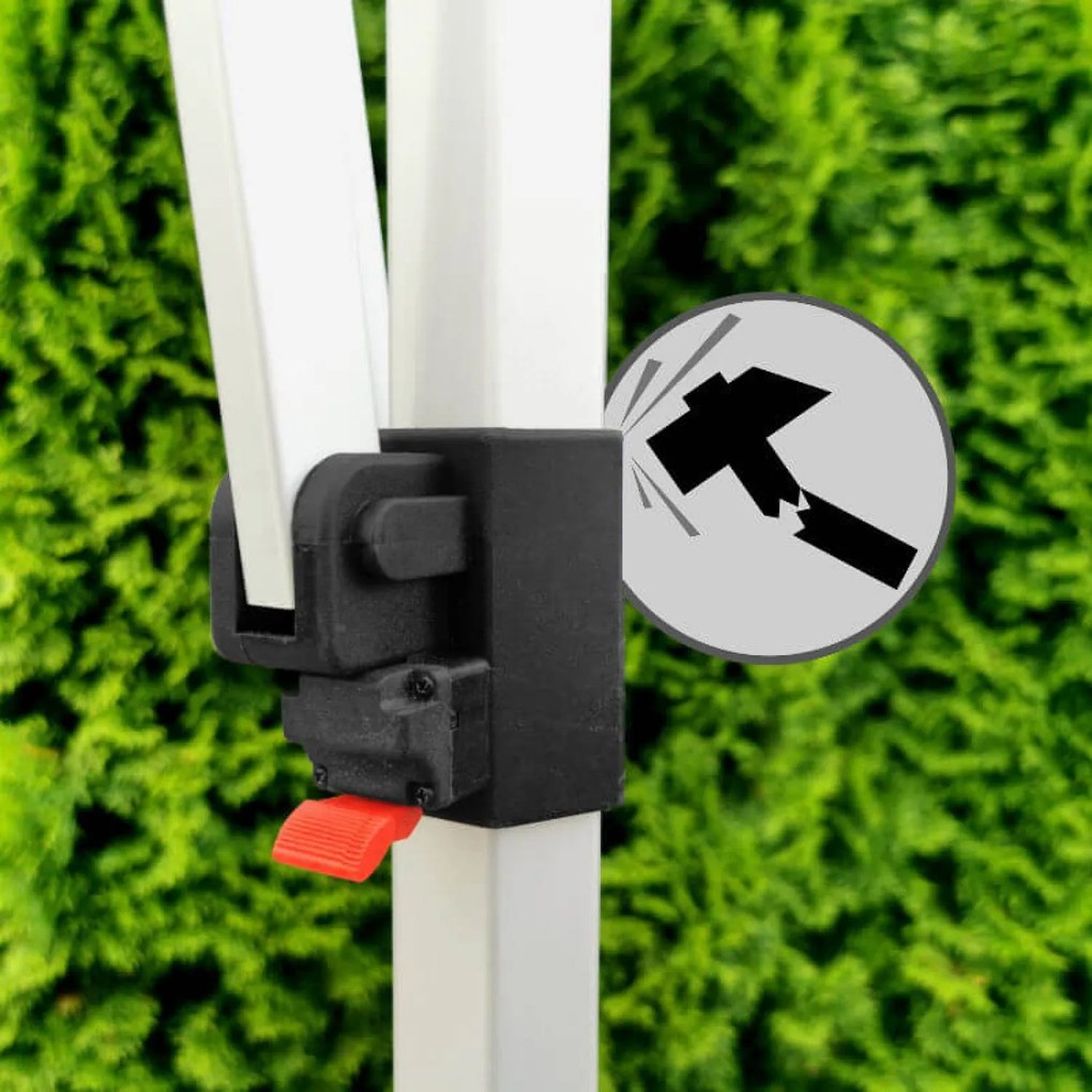 BRIMO Nožnicový altánok 3x4,5 m - s 3 stenami - Biela 5