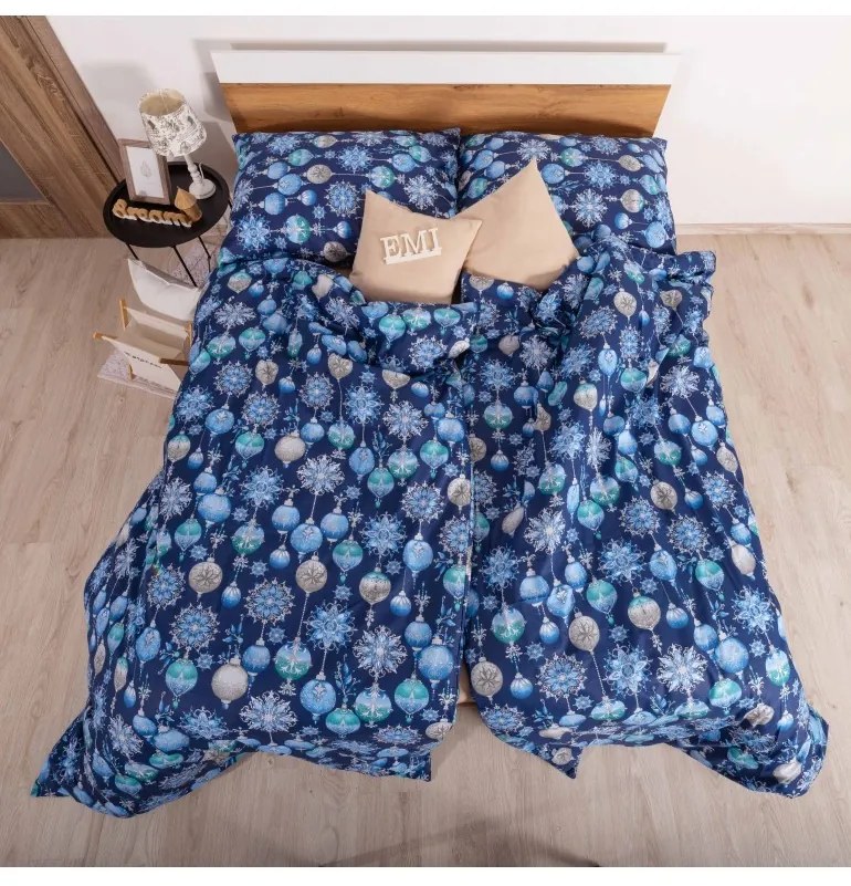 Vianočné bavlnené obliečky Magic modré EMI