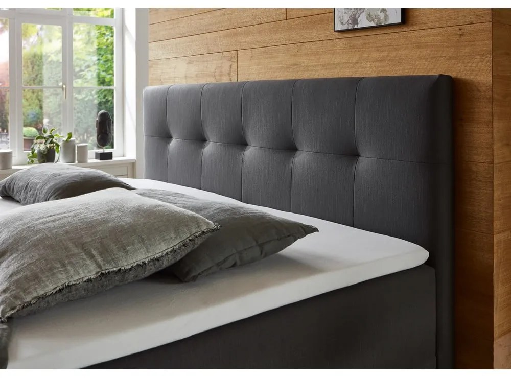 Tmavosivá boxspring posteľ s úložným priestorom 160x200 cm Catania - Meise Möbel
