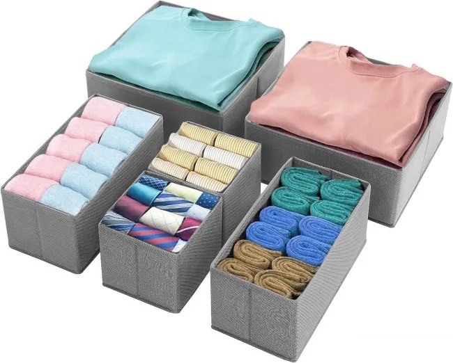 Sada šiestich organizérov BRUCE sivá (6 ks)