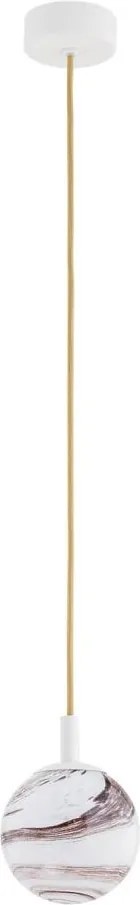 Argon 8451 - Luster na lanku ALMIROS 1xE14/7W/230V pr. 12 cm alabaster biela/zlatá