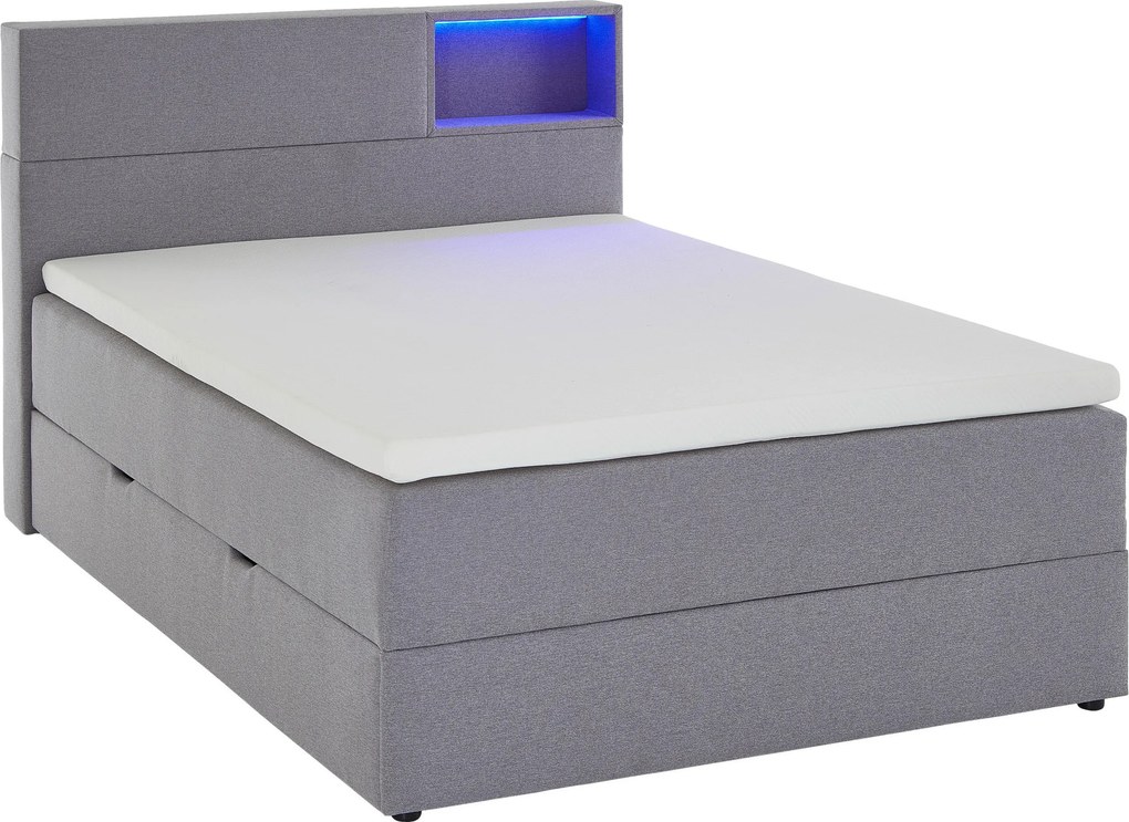 XXXLutz BOXSPRINGOVÁ POSTEĽ, 140/200 cm, svetlosivá Xora - Online Only spálne - 000101026402