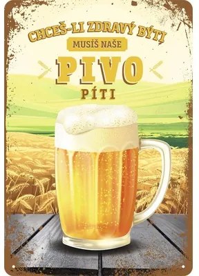 Plechová ceduľa Pivo 20x30cm