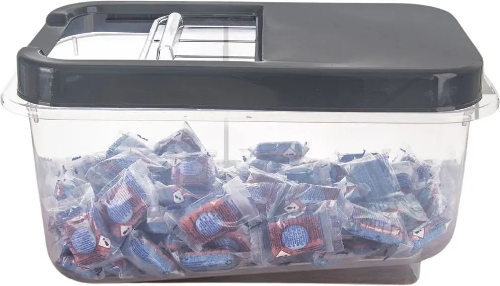 2. akosť - Dóza na potraviny, veľkokapacitný box SLOP, sivé posuvné veko - 7,5 l