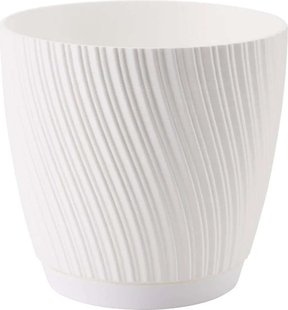 Obal na kvetináč MIKA ECO RECYCLED s podstavcom 190 mm, biely *1130*