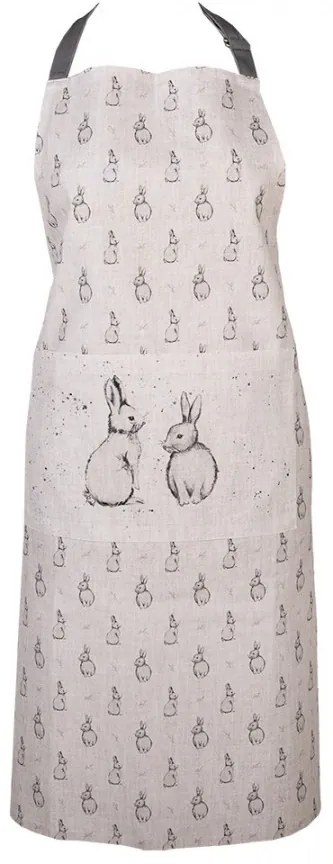 Béžová kuchynská zástera s králikom Bunny Buddies - 70*85 cm