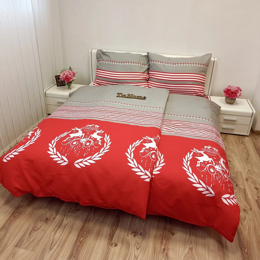 Obliečky flanelové Sobia idylka TiaHome - 1x Vankúš 90x70cm, 1x Paplón 140x200cm