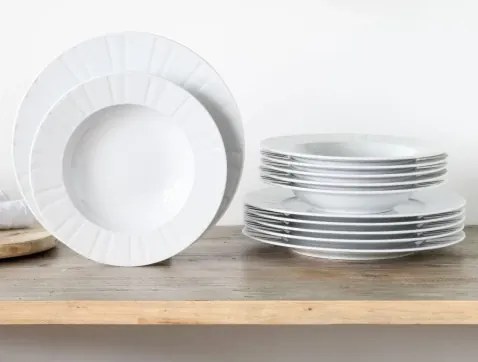 Jedálenský servis (12 dielov) Barcelona, biely%