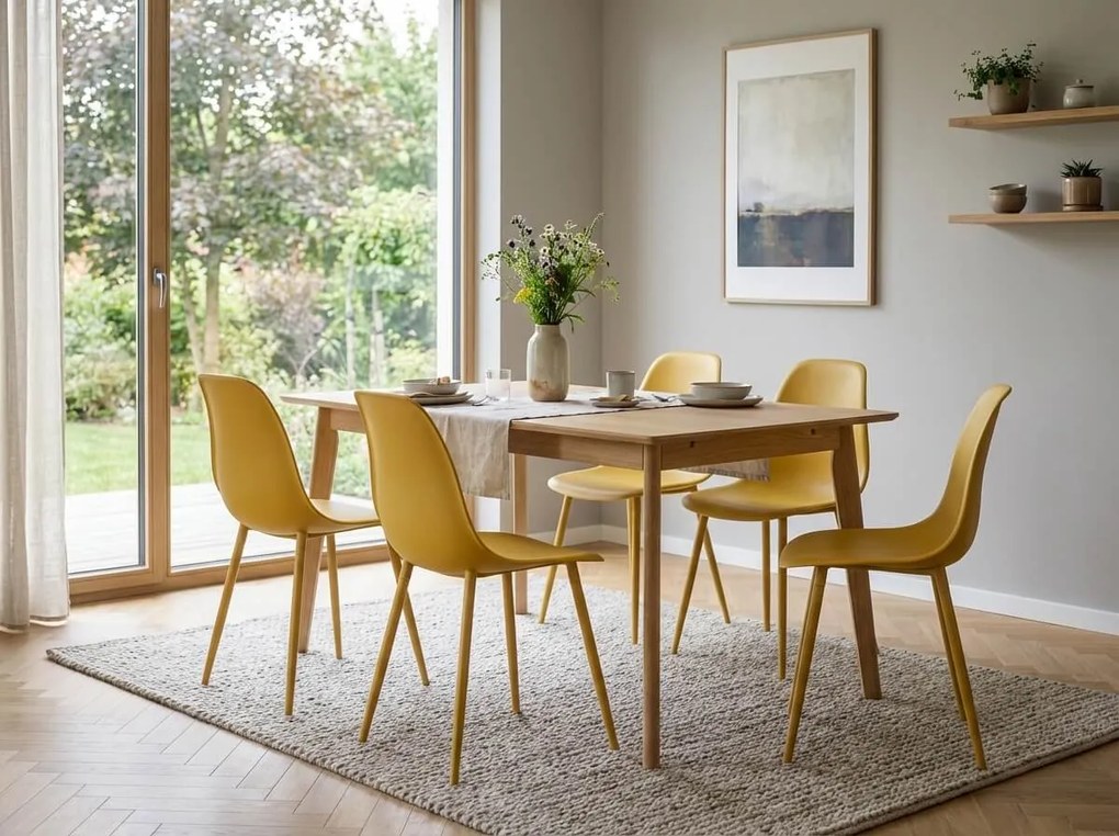 Jedálenská stolička OSAKA plastová, horčicová