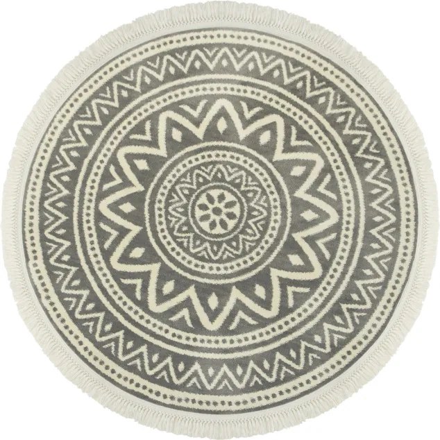 Koberec Karof 6068A 34 Rozeta Ornament krémový