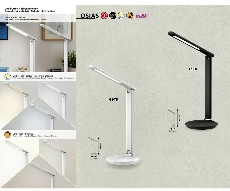 Rabalux 6980 stolná LED lampa Osias