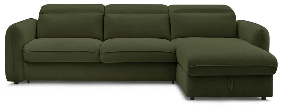 Zelená rozkladacia rohová pohovka (variabilná) Achille – Bobochic Paris