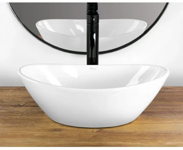 REA-U6802 - Umývadlo na dosku KATE 27x45 cm keramika/lesklá biela