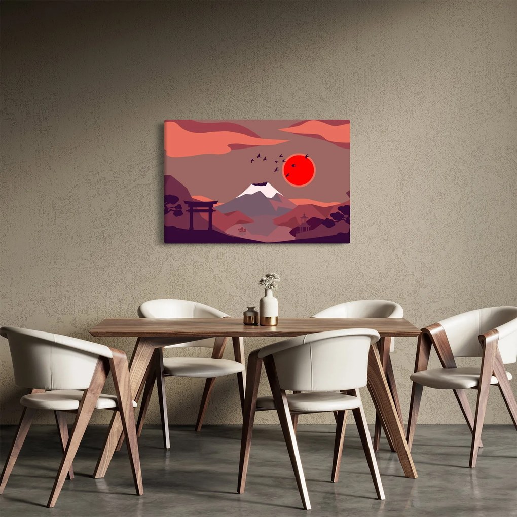 Obraz - Ilustrácie hory Fuji (90x60 cm)