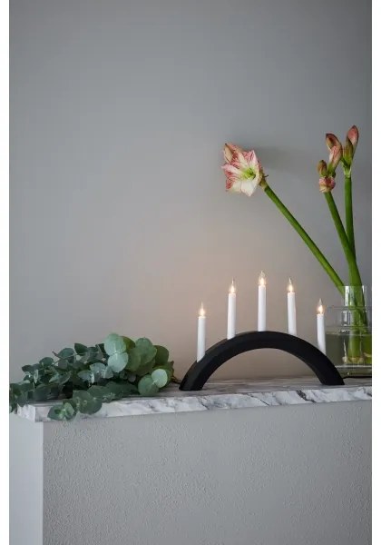 Markslöjd 705955 - Vianočný svietnik AVENTO 5xE10/3W/230V čierna