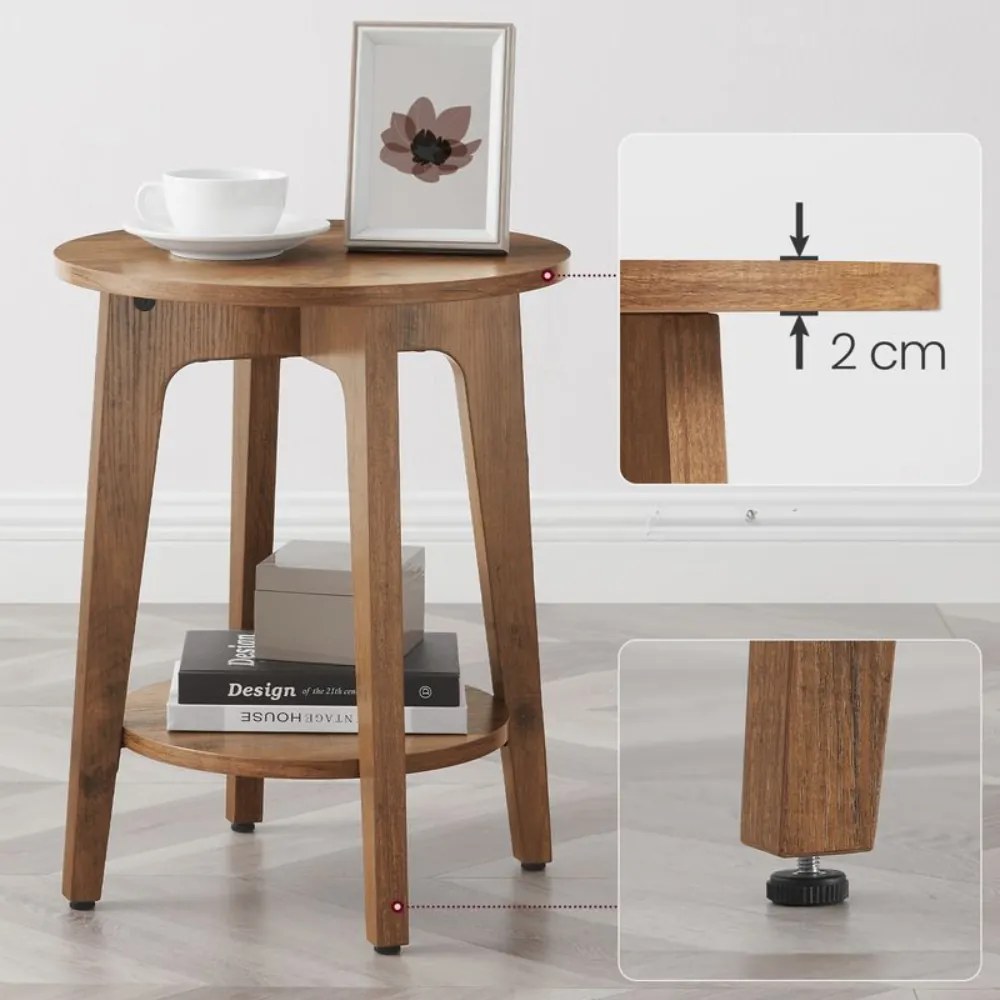 Konferenčný stolík NORDIC, 40x50cm, hnedá Vasagle