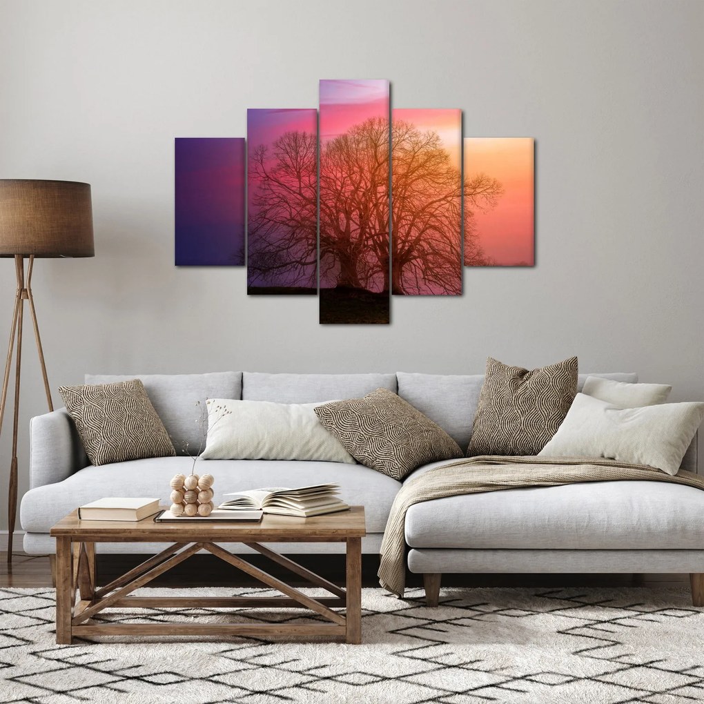 Obraz stromov v hmle (150x105 cm)