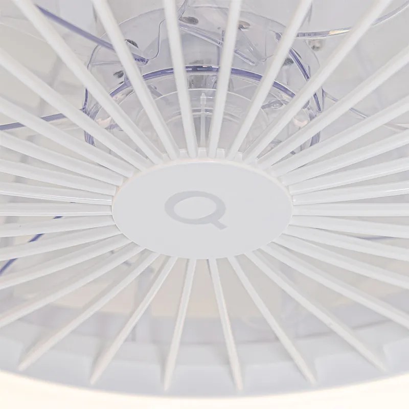 Stropný ventilátor biely so hviezdnym efektom 47cm vrátane LED stmievateľný s diaľkovým ovládaním - Emily