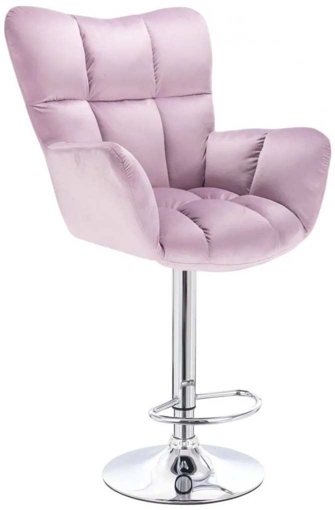 LuxuryForm DESIGN Barové kreslo AURORA VELUR na striebornom tanieri - levanduľa