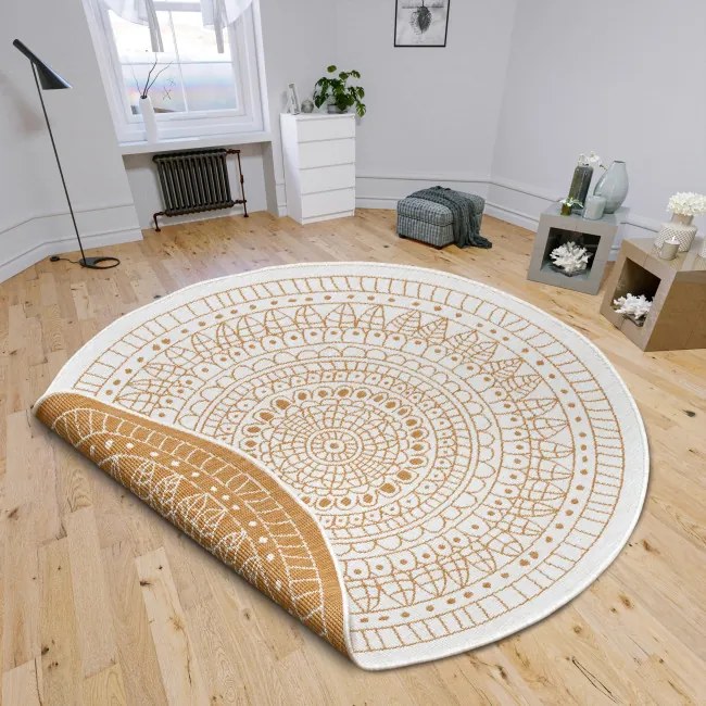 Obojstranný koberec Hanse Home Twin Porto ochre kruh