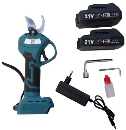 Aku záhradné nožnice Grita HT-6600-1 + 2x batéria 21 V + 2 uťahovacie kľúče + praktický kufor
