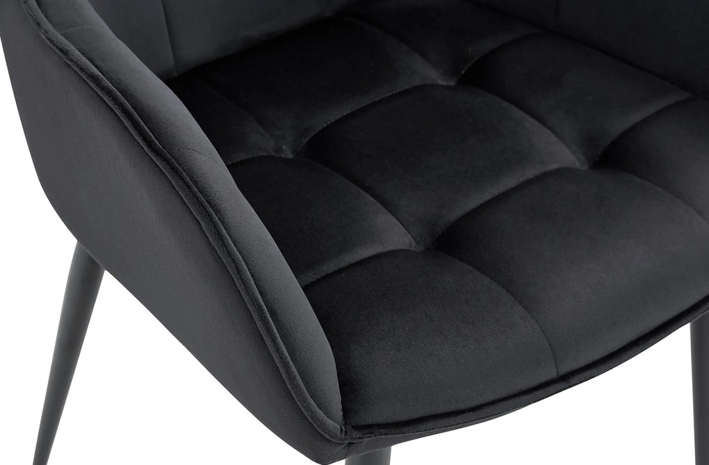 Jedálenská stolička Ferndale - zamat - čierna