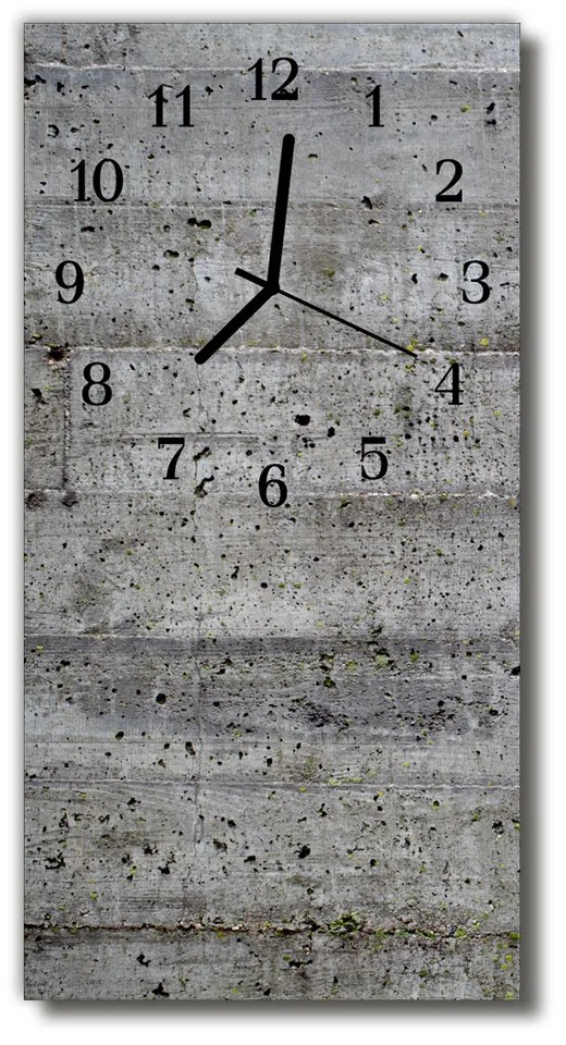 Sklenené hodiny vertikálne Šedý betón 30x60 cm