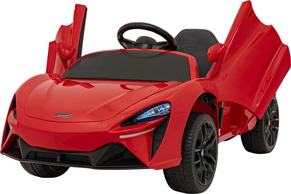 Ramiz McLaren Artur batéria pre deti Červená + pohon 4x4 + diaľkové ovládanie + pomalý štart + EVA + LED Audio