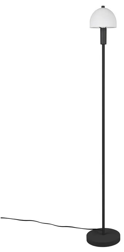 Čierna stojacia lampa so skleneným tienidlom (výška 120 cm) Glenn – Trio