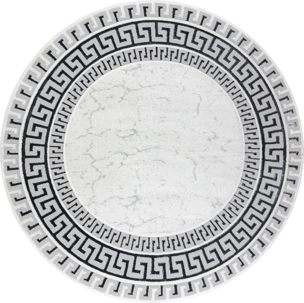 Kusový koberec Allure 1960 white/grey kruh, 200x200 (priemer) kruh, šedá, kancelária, Dywany Łuszczów
