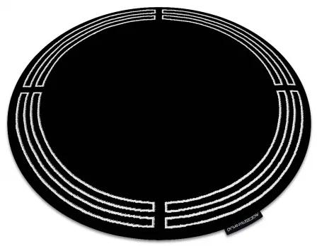 Okrúhly koberec HAMPTON Chick rám, čierna Veľkosť: kruh 140 cm