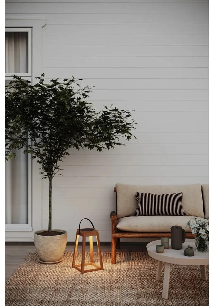 Hnedý vonkajší solárny LED lampáš na USB (výška 54 cm) Nordic – Markslöjd