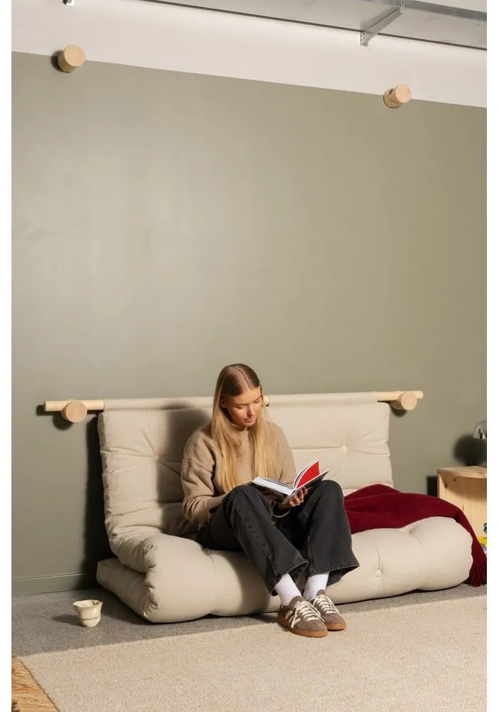 Tmavohnedá menčestrová rozkladacia pohovka 135 cm Hooked – Karup Design