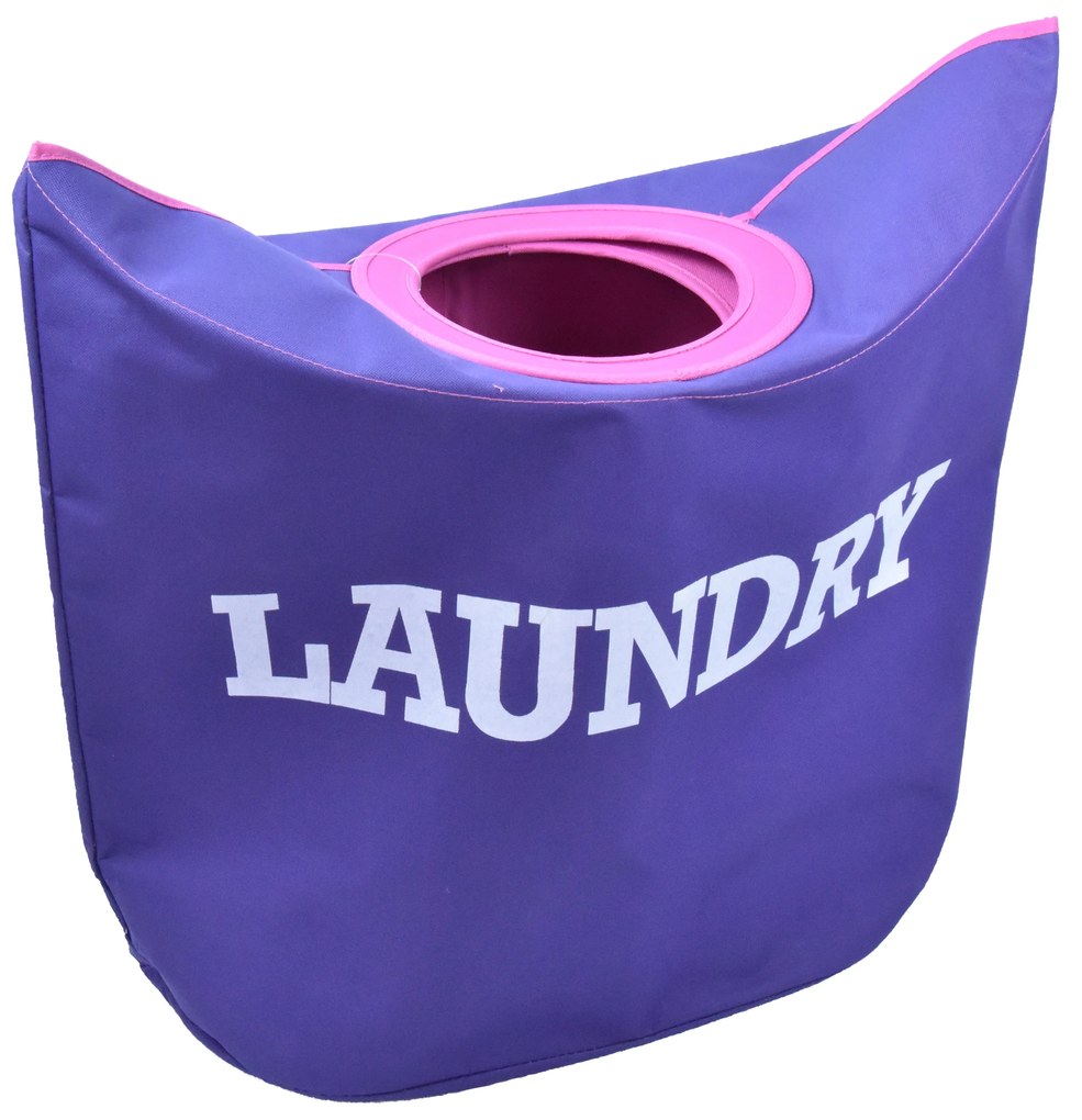 Textilný kôš na bielizeň LAUNDRY lila