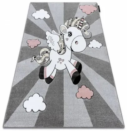 Koberec PETIT UNICORN JEDNOROŽEC sivý