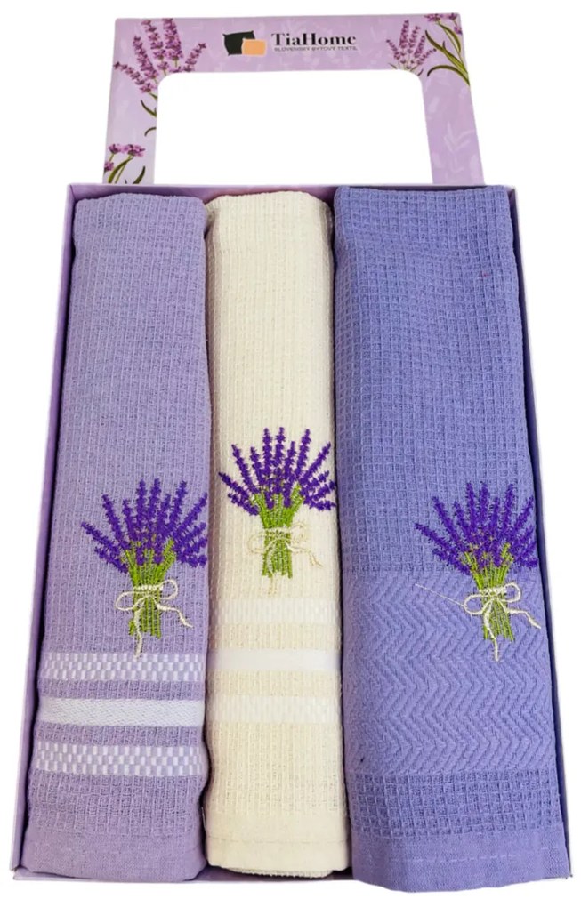 Utierky na riad vaflové Levanduľa 40x60cm 3ks TiaHome