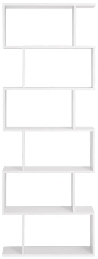 Polica/regál na knihy PRESTON, 70x24x190,5cm, biela Vasagle