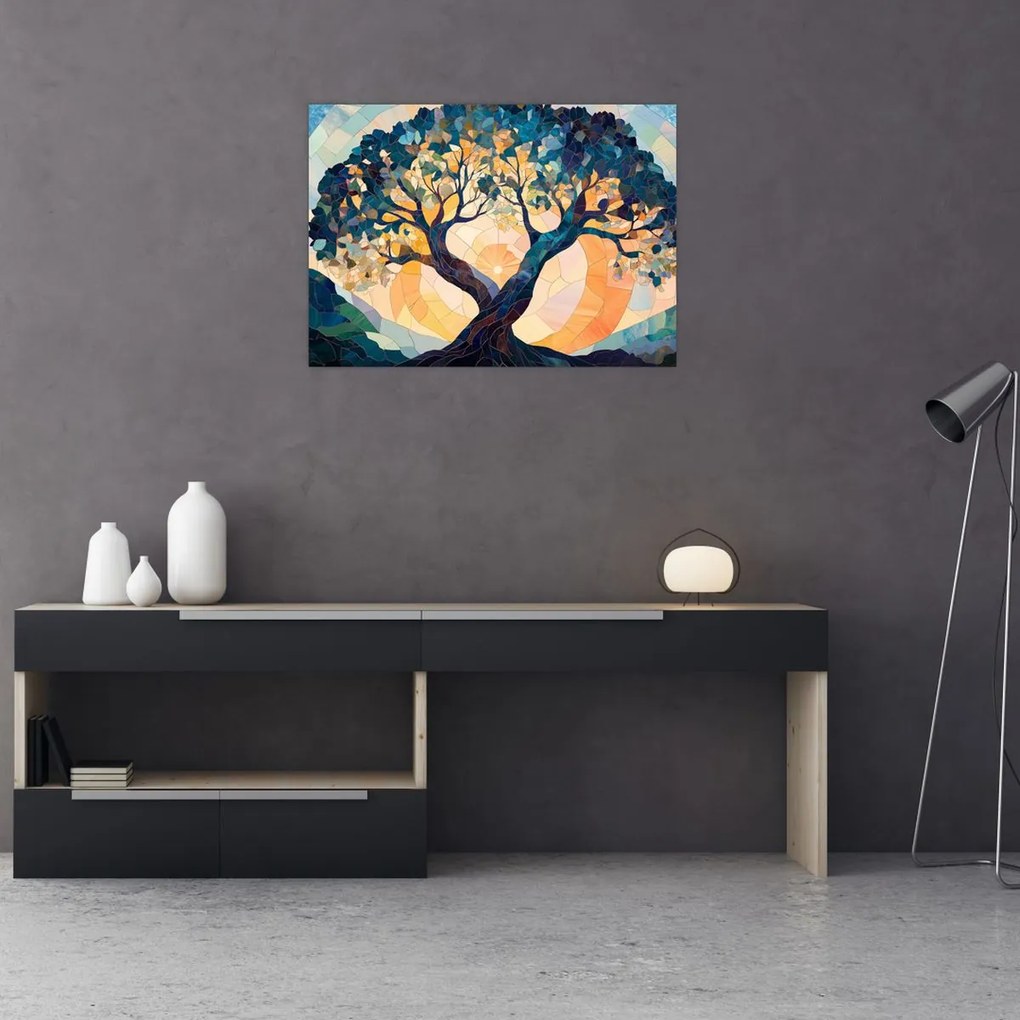 Obraz – Mozaika – slnko a strom II. (70x50 cm)