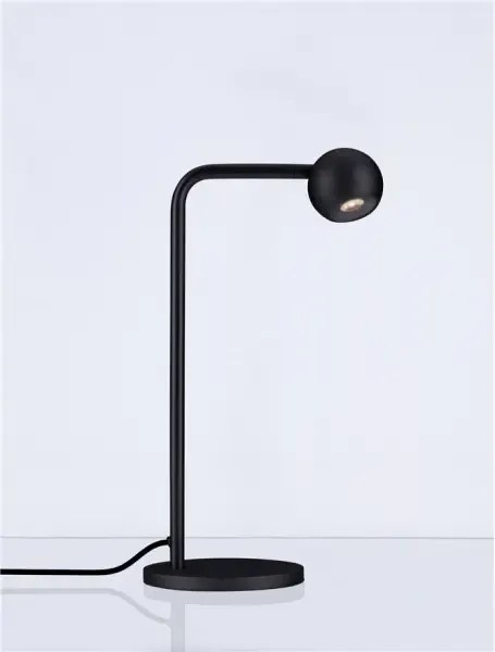 LED čierna stolná lampa Sfera