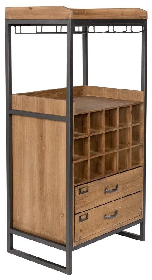 Vinotéka z jedľového dreva White Label Edgar