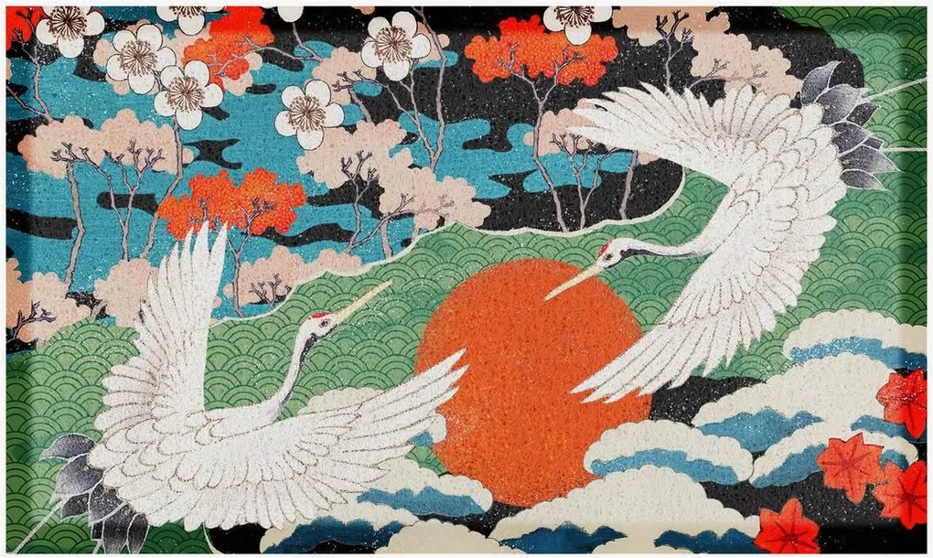Umývateľná rohožka Japanese Bird