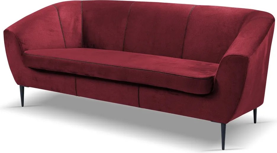 Trojmiestna pohovka Olivio, červená zamatová látka