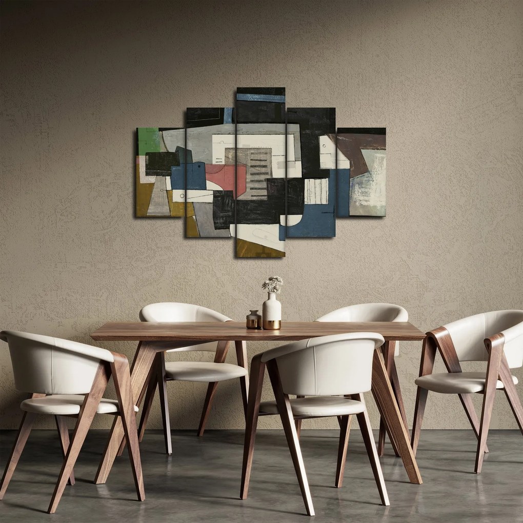 Obraz - Abstrakcia, kubizmus (150x105 cm)