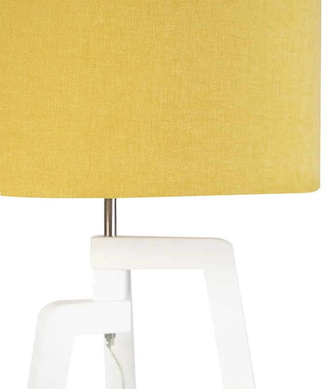 Moderná stojaca lampa biela s tienidlom v tvare kukurice 50 cm - Puros