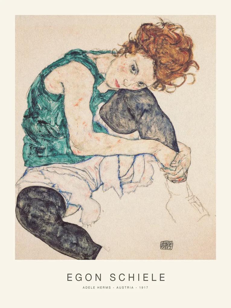 Umelecká tlač Adele Herms (Special Edition Female Portrait) - Egon Schiele, (30 x 40 cm)