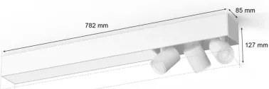 Philips-LED RGBW Stmievateľné bodové svietidlo Hue CENTRIS 3xGU10/4,2W + LED/11W