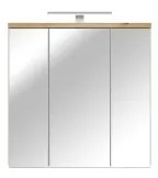 Nástenná kúpeľňová skrinka so zrkadlom VENOM biela/dub artisan