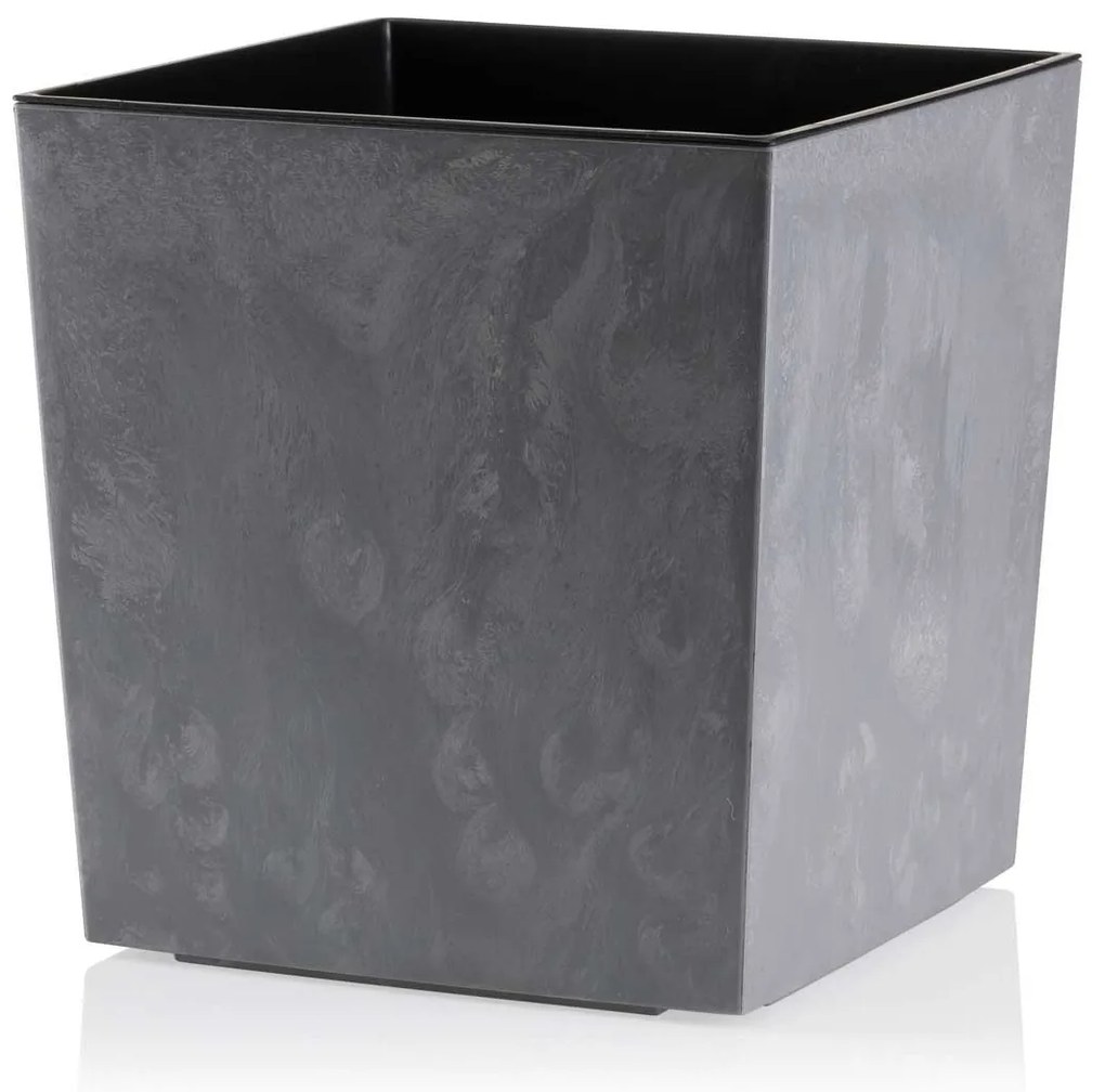 PLASTOVÝ KVETINÁČ FLORE 25X25 CM IMITÁCIA BETÓNU SIVÁ